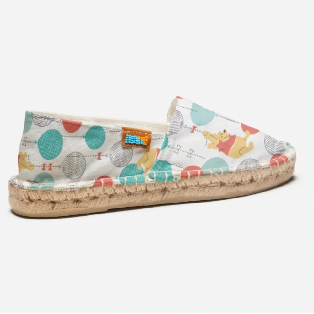 UBUNTU Disney Winnie The Pooh Canvas Slip On Espadrille Size 10.5 Balloon Print